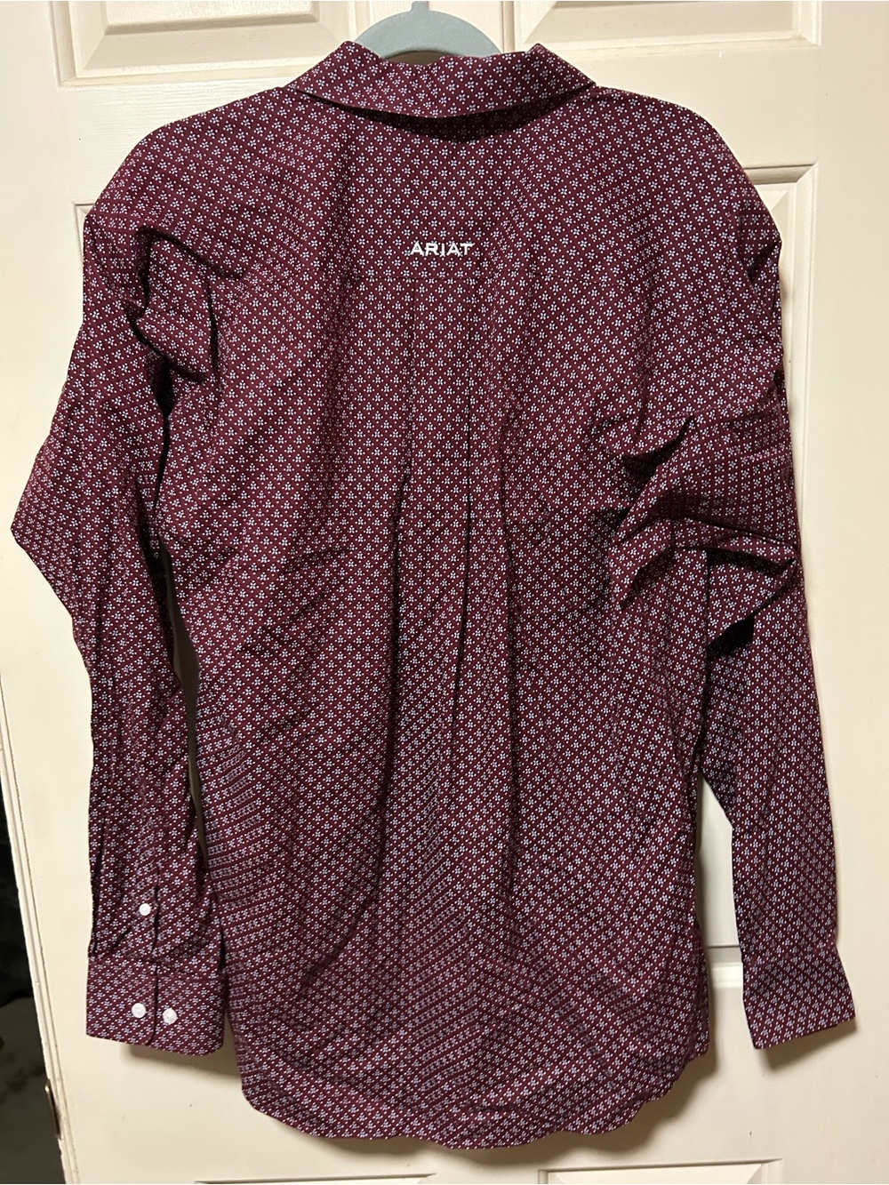 Ariat Men's Burgundy Geometric Button-Down Shirt - Picture 4 of 4